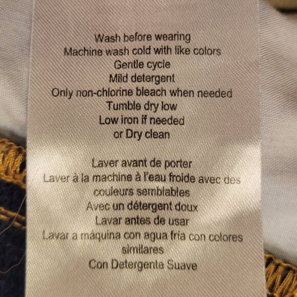 Indigo Blue Maternity Distressed Denim Bib Overalls Shortalls Size Large - Picture 11 of 11